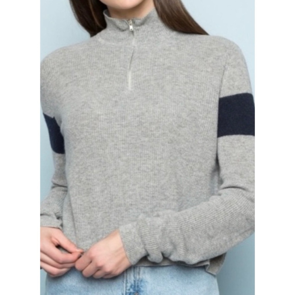 Brandy Melville Casey 1/4 Zip Knit Cropped Sweater